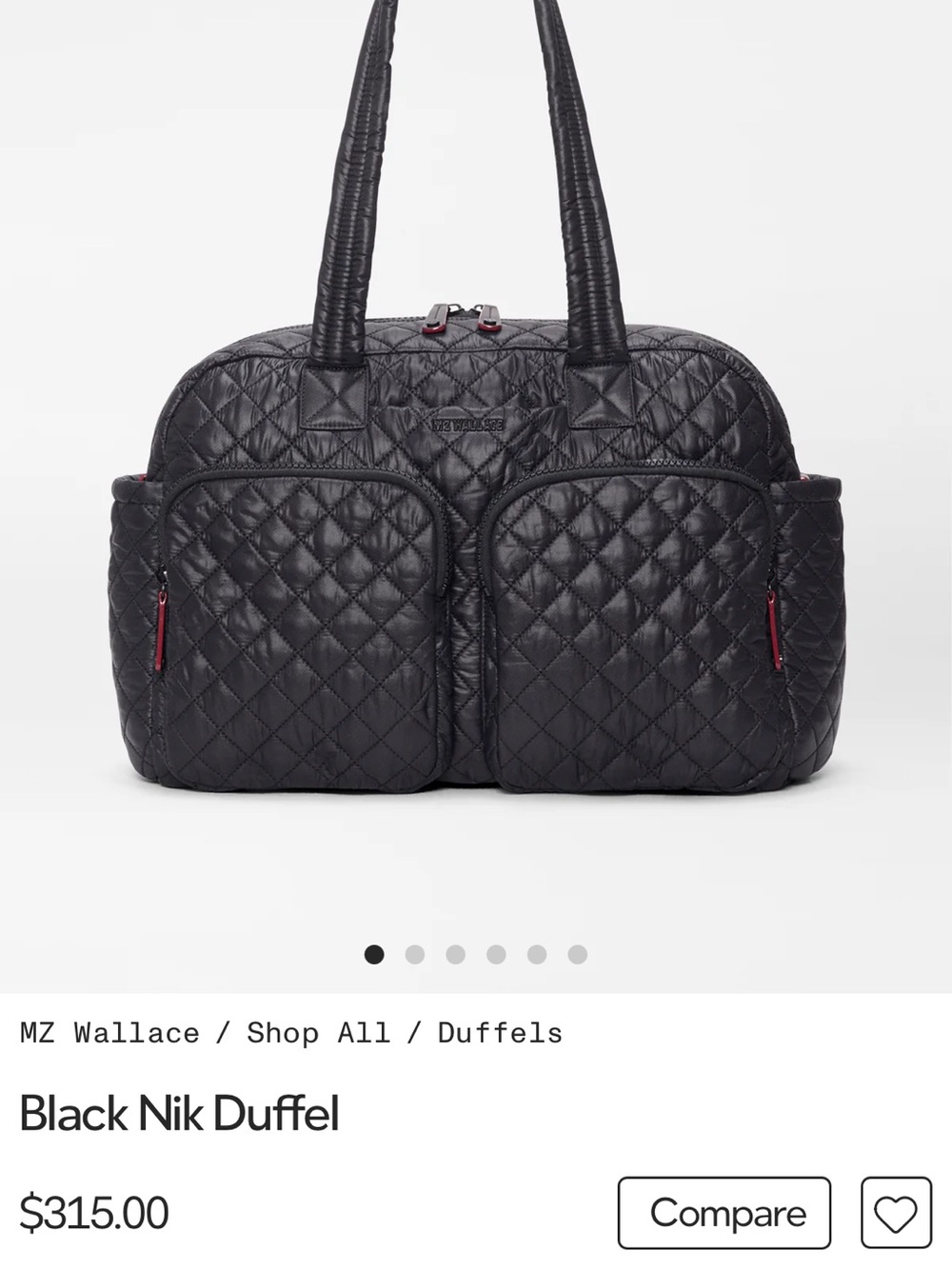 MZ Wallace Quilted Nylon Duffle - Picture 6 of 7